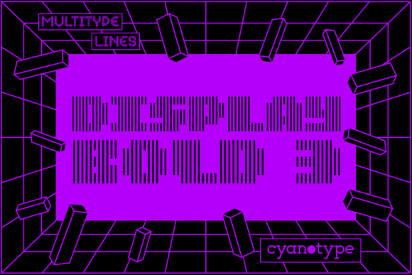 MultiType Lines Display Bold 3 Typeface for Brands
